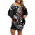 New Zealand Indigenous-Maori Rugby Custom Family Matching Off Shoulder Short Dress and Hawaiian Shirt