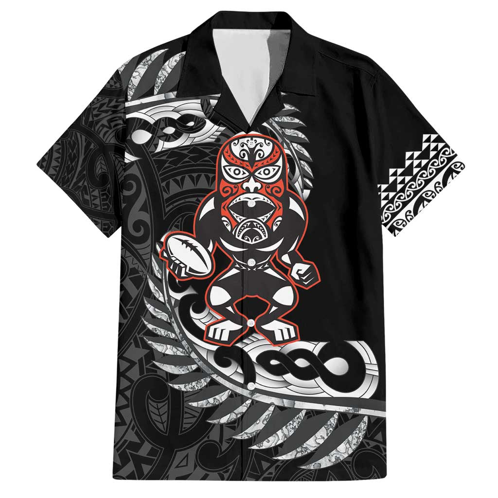 New Zealand Indigenous-Maori Rugby Custom Hawaiian Shirt LT9 Black - Polynesian Pride