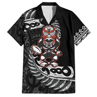 New Zealand Indigenous-Maori Rugby Custom Hawaiian Shirt LT9 Black - Polynesian Pride