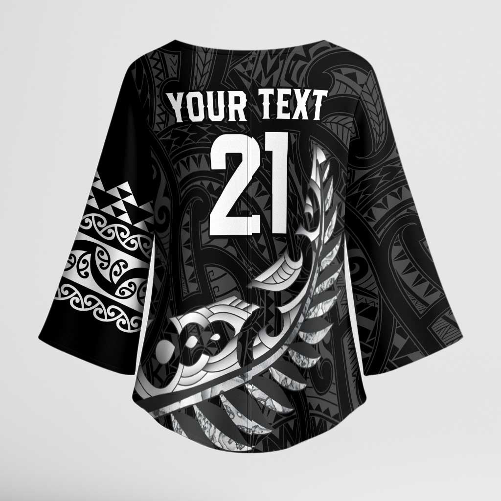 New Zealand Indigenous-Maori Rugby Custom Kimono Sleeve Blouse LT9 - Polynesian Pride