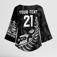New Zealand Indigenous-Maori Rugby Custom Kimono Sleeve Blouse LT9 - Polynesian Pride