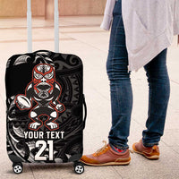 New Zealand Indigenous-Maori Rugby Custom Luggage Cover LT9 Black - Polynesian Pride
