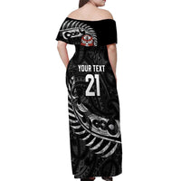 New Zealand Indigenous-Maori Rugby Custom Off Shoulder Maxi Dress LT9 - Polynesian Pride