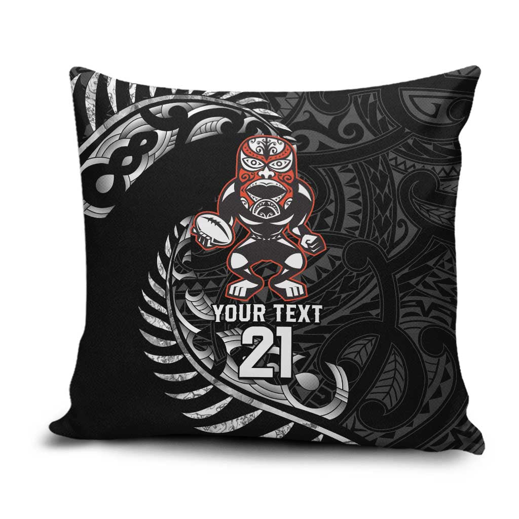 New Zealand Indigenous-Maori Rugby Custom Pillow Cover LT9 Black - Polynesian Pride