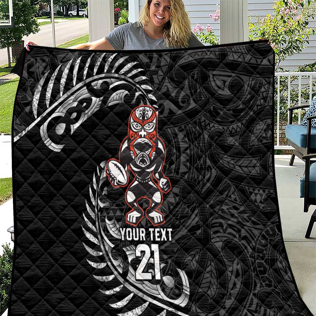 New Zealand Indigenous-Maori Rugby Custom Quilt LT9 Black - Polynesian Pride