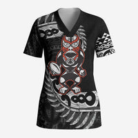 New Zealand Indigenous-Maori Rugby Custom Scrub Top LT9 Adult Black - Polynesian Pride