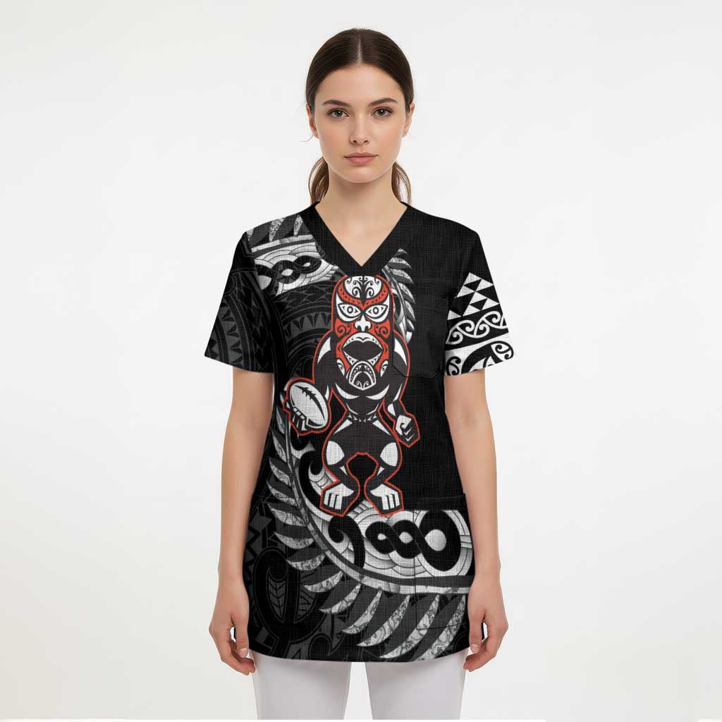 New Zealand Indigenous-Maori Rugby Custom Scrub Top LT9 - Polynesian Pride