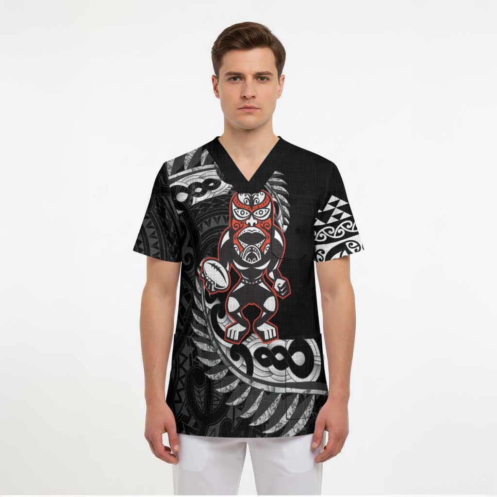 New Zealand Indigenous-Maori Rugby Custom Scrub Top LT9 - Polynesian Pride