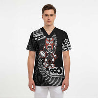 New Zealand Indigenous-Maori Rugby Custom Scrub Top LT9 - Polynesian Pride
