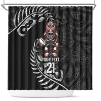 New Zealand Indigenous-Maori Rugby Custom Shower Curtain LT9 Black - Polynesian Pride