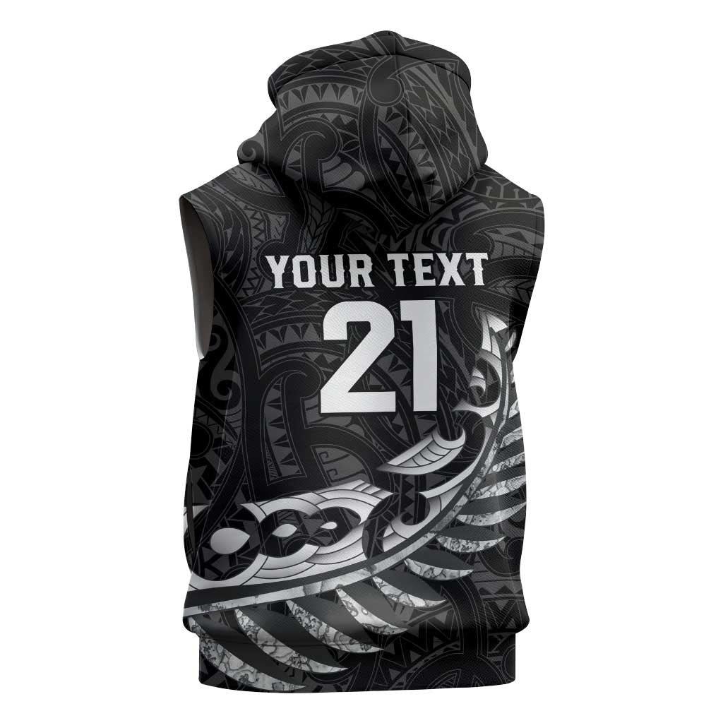 New Zealand Indigenous-Maori Rugby Custom Sleeveless Hoodie LT9 - Polynesian Pride