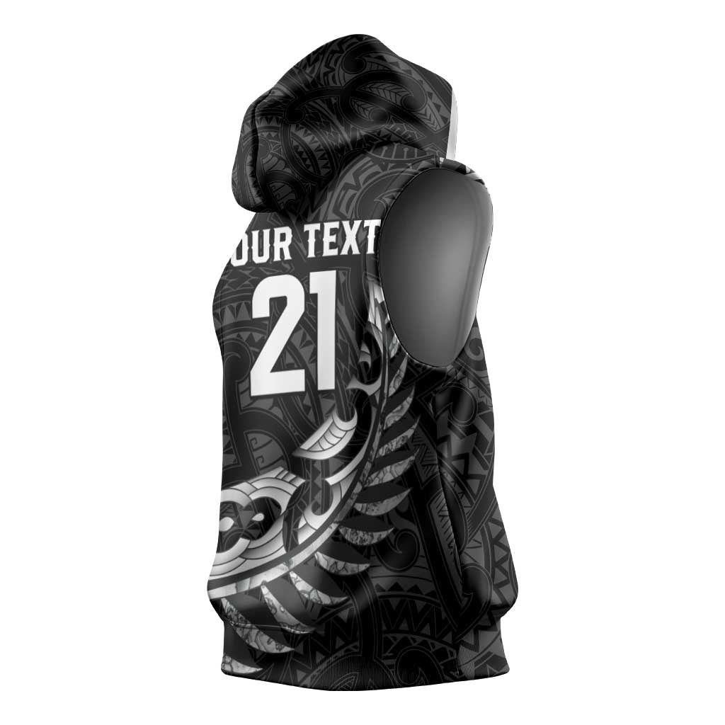 New Zealand Indigenous-Maori Rugby Custom Sleeveless Hoodie LT9 - Polynesian Pride