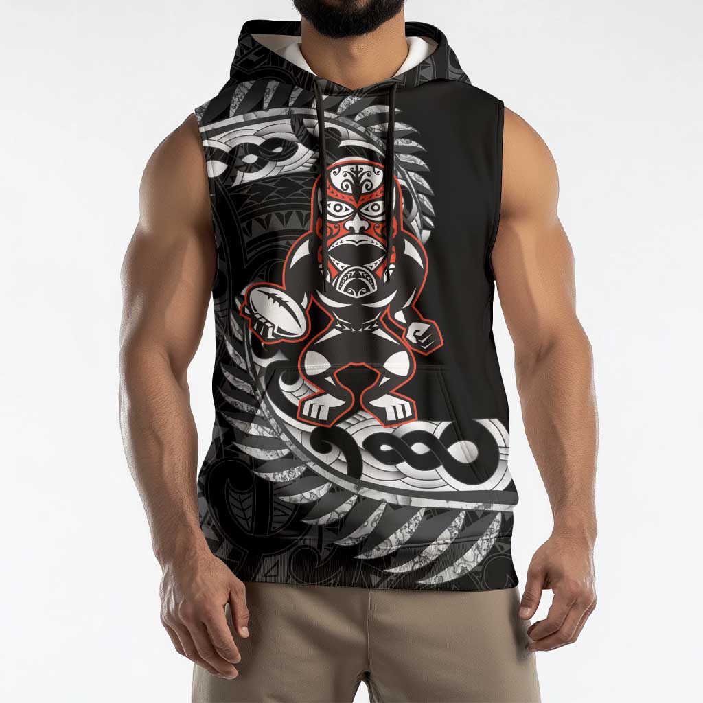 New Zealand Indigenous-Maori Rugby Custom Sleeveless Hoodie LT9 - Polynesian Pride