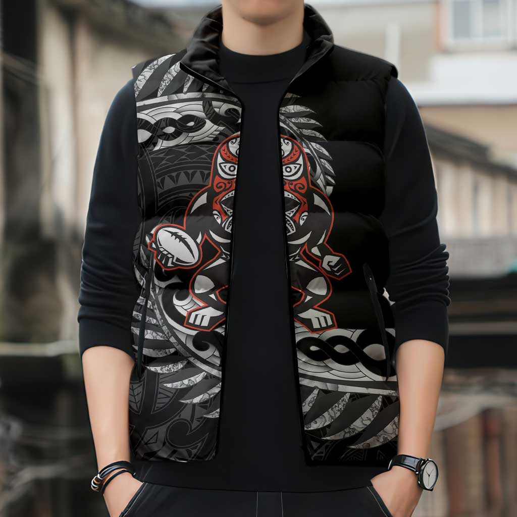 New Zealand Indigenous-Maori Rugby Custom Sleeveless Puffer Jacket LT9 - Polynesian Pride