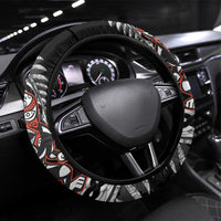 New Zealand Indigenous-Maori Rugby Steering Wheel Cover LT9 Universal Fit Black - Polynesian Pride