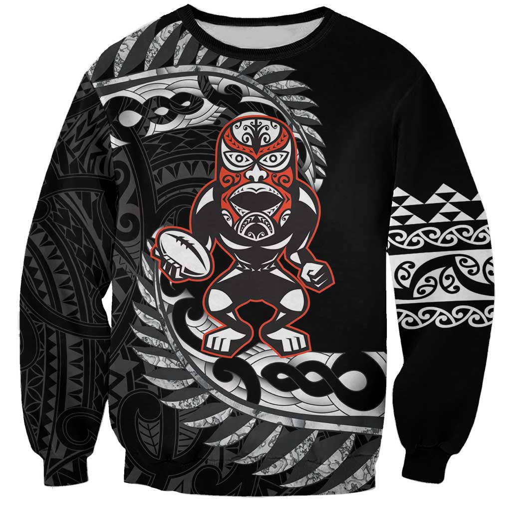 New Zealand Indigenous-Maori Rugby Custom Sweatshirt LT9 Unisex Black - Polynesian Pride
