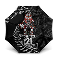New Zealand Indigenous-Maori Rugby Custom Umbrella LT9 One Size Folded 11.42 inch Opened Diameter 37.4 inch Black - Polynesian Pride