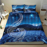 New Zealand Matariki Bedding Set Taniko Aramoana With Koru Galaxy Sky Night LT9 - Polynesian Pride