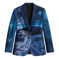 New Zealand Matariki Blazer Taniko Aramoana With Koru Galaxy Sky Night LT9 Unisex Galaxy - Polynesian Pride