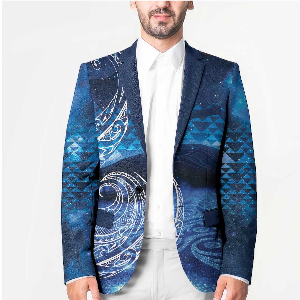New Zealand Matariki Blazer Taniko Aramoana With Koru Galaxy Sky Night LT9 - Polynesian Pride