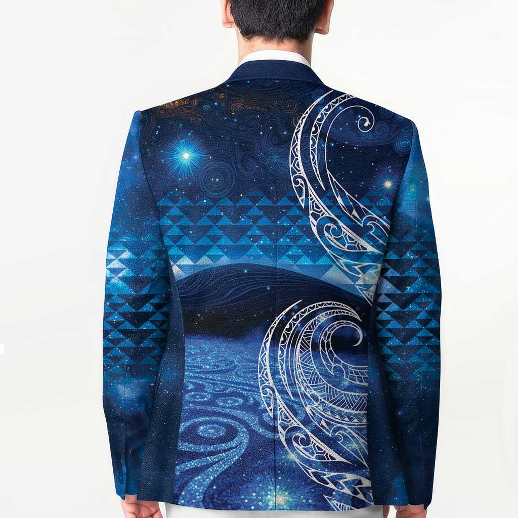 New Zealand Matariki Blazer Taniko Aramoana With Koru Galaxy Sky Night LT9 - Polynesian Pride