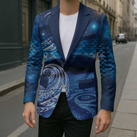 New Zealand Matariki Blazer Taniko Aramoana With Koru Galaxy Sky Night LT9 - Polynesian Pride