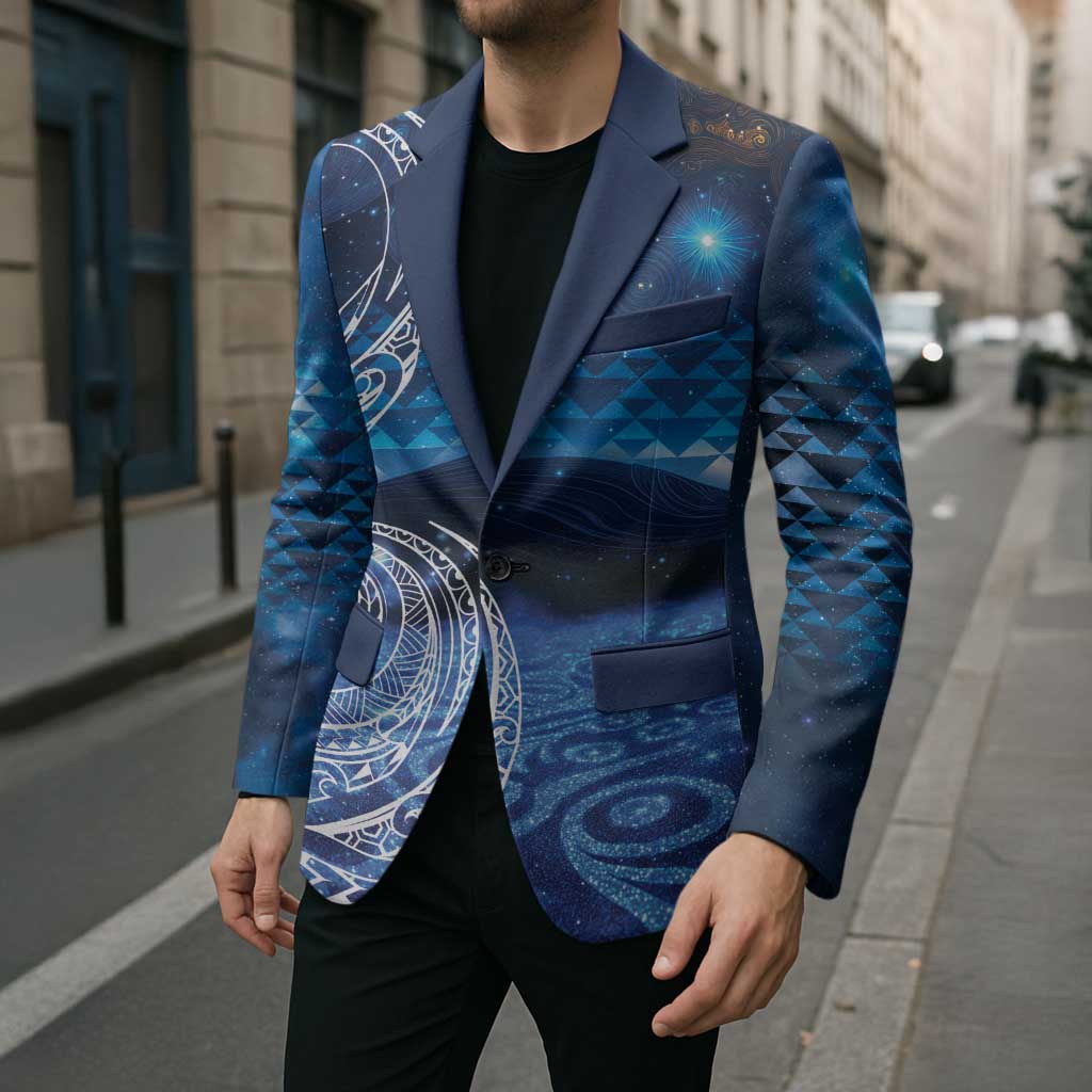 New Zealand Matariki Blazer Taniko Aramoana With Koru Galaxy Sky Night LT9 - Polynesian Pride
