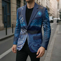 New Zealand Matariki Blazer Taniko Aramoana With Koru Galaxy Sky Night LT9 - Polynesian Pride