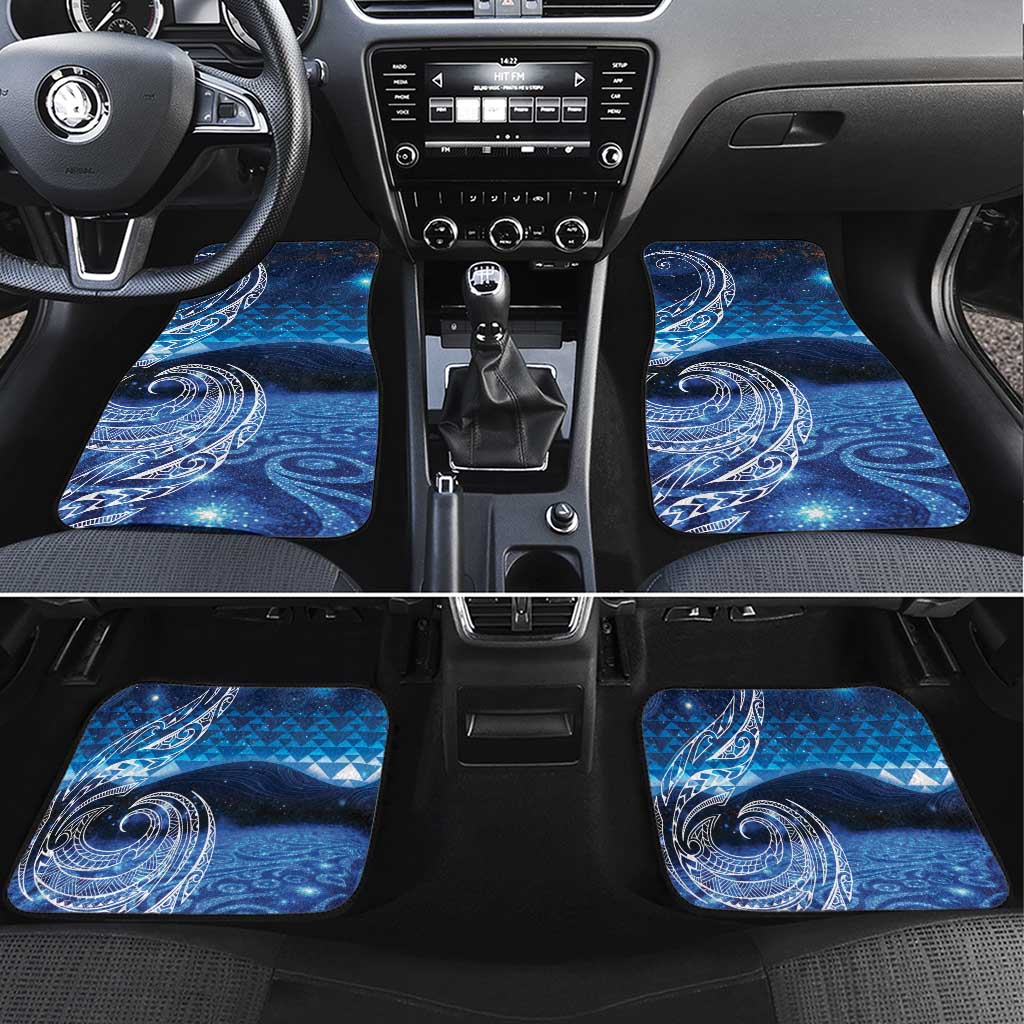 New Zealand Matariki Car Mats Taniko Aramoana With Koru Galaxy Sky Night LT9 Set 4pcs Galaxy - Polynesian Pride