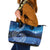 New Zealand Matariki Leather Tote Bag Taniko Aramoana With Koru Galaxy Sky Night