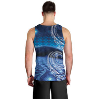 New Zealand Matariki Men Tank Top Taniko Aramoana With Koru Galaxy Sky Night LT9 - Polynesian Pride