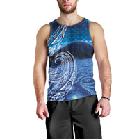 New Zealand Matariki Men Tank Top Taniko Aramoana With Koru Galaxy Sky Night LT9 - Polynesian Pride
