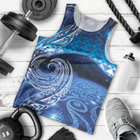 New Zealand Matariki Men Tank Top Taniko Aramoana With Koru Galaxy Sky Night LT9 - Polynesian Pride