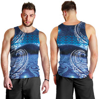 New Zealand Matariki Men Tank Top Taniko Aramoana With Koru Galaxy Sky Night LT9 - Polynesian Pride