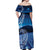 New Zealand Matariki Off Shoulder Maxi Dress Taniko Aramoana With Koru Galaxy Sky Night