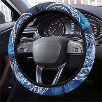New Zealand Matariki Steering Wheel Cover Taniko Aramoana With Koru Galaxy Sky Night LT9 - Polynesian Pride