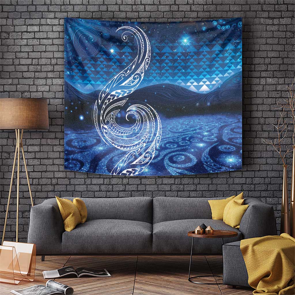 New Zealand Matariki Tapestry Taniko Aramoana With Koru Galaxy Sky Night LT9 Galaxy - Polynesian Pride