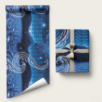 New Zealand Matariki Wrapping Paper Taniko Aramoana With Koru Galaxy Sky Night LT9 58" × 23" Galaxy - Polynesian Pride