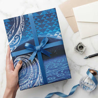New Zealand Matariki Wrapping Paper Taniko Aramoana With Koru Galaxy Sky Night LT9 - Polynesian Pride