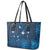 New Zealand Matariki Leather Tote Bag Taniko Aramoana With Maori Galaxy Sky Night