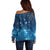 New Zealand Matariki Off Shoulder Sweater Taniko Aramoana With Maori Galaxy Sky Night