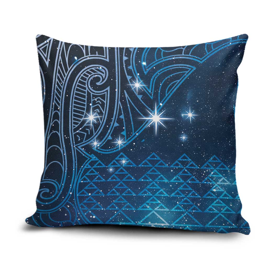 New Zealand Matariki Pillow Cover Taniko Aramoana With Maori Galaxy Sky Night LT9 Galaxy - Polynesian Pride