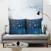 New Zealand Matariki Pillow Cover Taniko Aramoana With Maori Galaxy Sky Night LT9 - Polynesian Pride