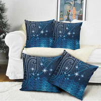 New Zealand Matariki Pillow Cover Taniko Aramoana With Maori Galaxy Sky Night LT9 - Polynesian Pride