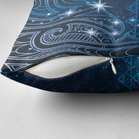 New Zealand Matariki Pillow Cover Taniko Aramoana With Maori Galaxy Sky Night LT9 - Polynesian Pride