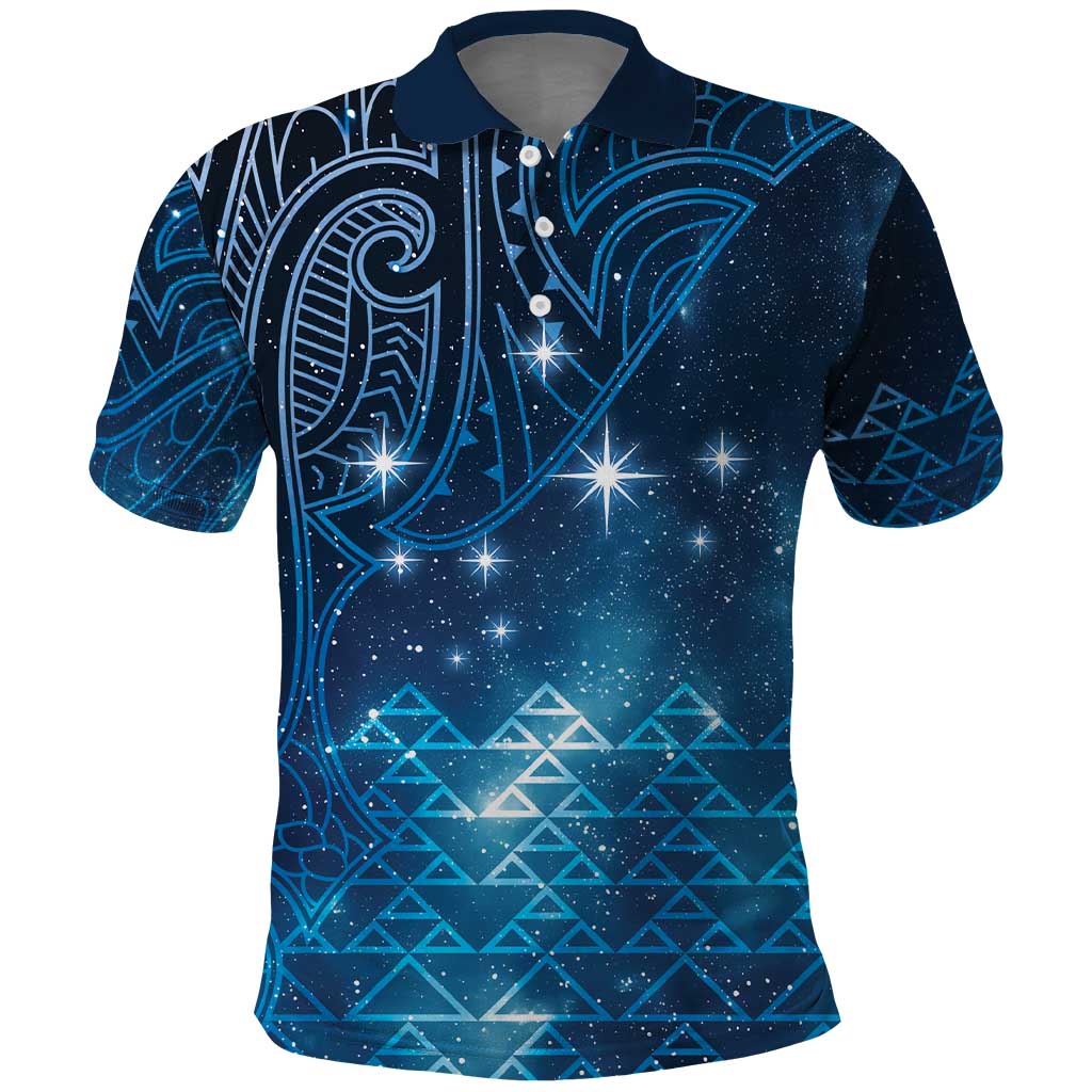 New Zealand Matariki Polo Shirt Taniko Aramoana With Maori Galaxy Sky Night LT9 Galaxy - Polynesian Pride