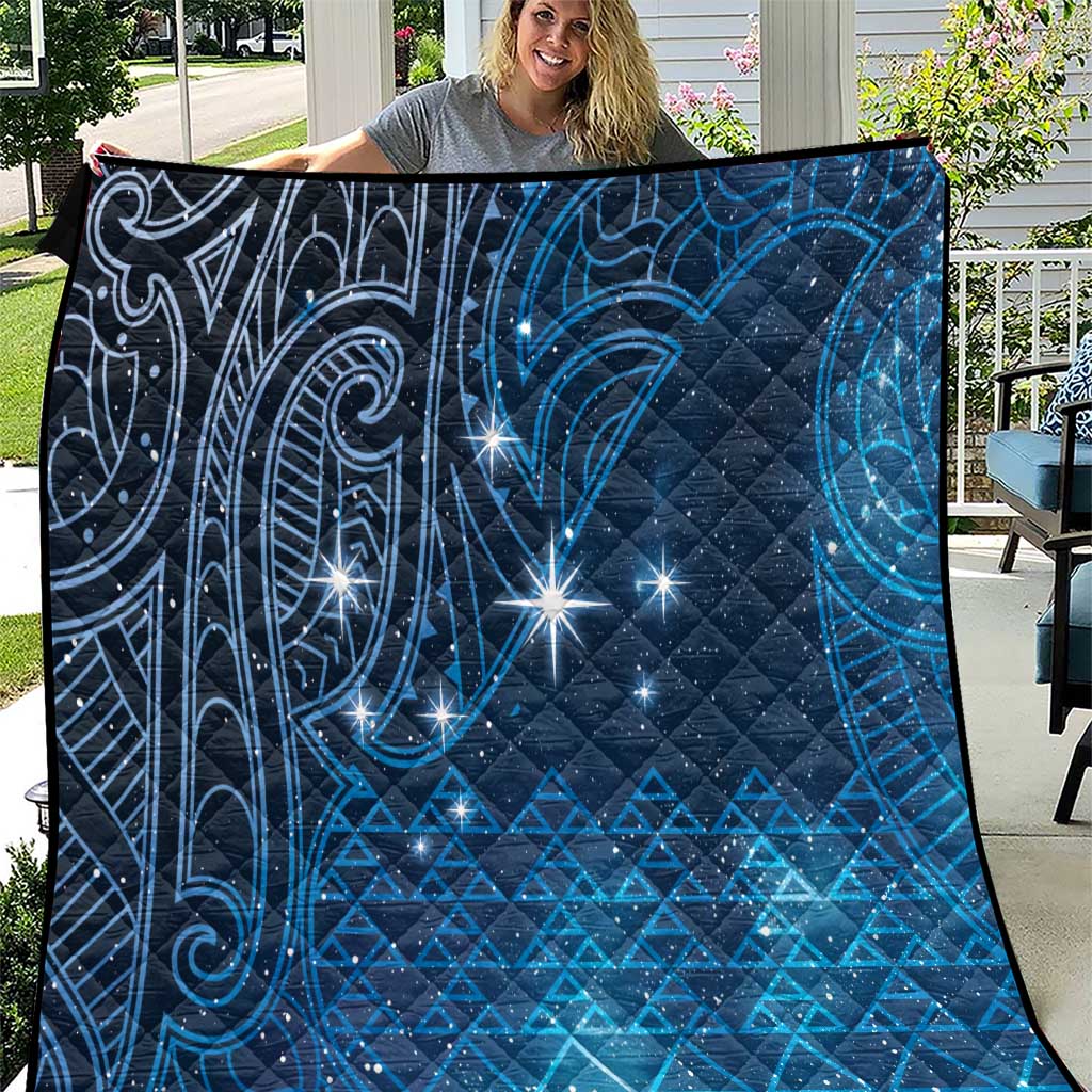 New Zealand Matariki Quilt Taniko Aramoana With Maori Galaxy Sky Night LT9 Galaxy - Polynesian Pride