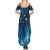 New Zealand Matariki Summer Maxi Dress Taniko Aramoana With Maori Galaxy Sky Night