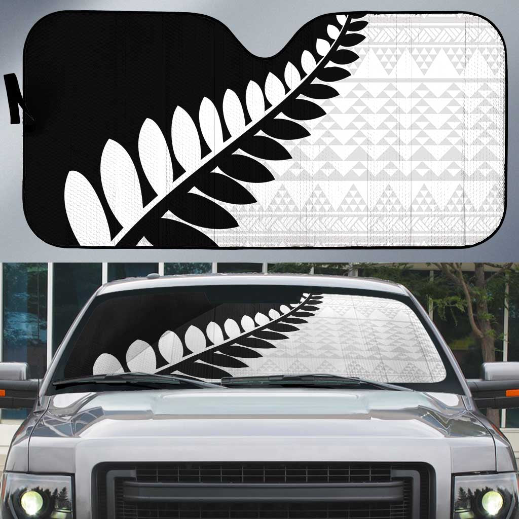 New Zealand Silver Fern Niho Taniwha Auto Sun Shade LT9 Black - Polynesian Pride