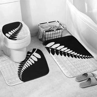 New Zealand Silver Fern Niho Taniwha Bathroom Set LT9 Mat Set Only (3 pcs) One Size Black - Polynesian Pride